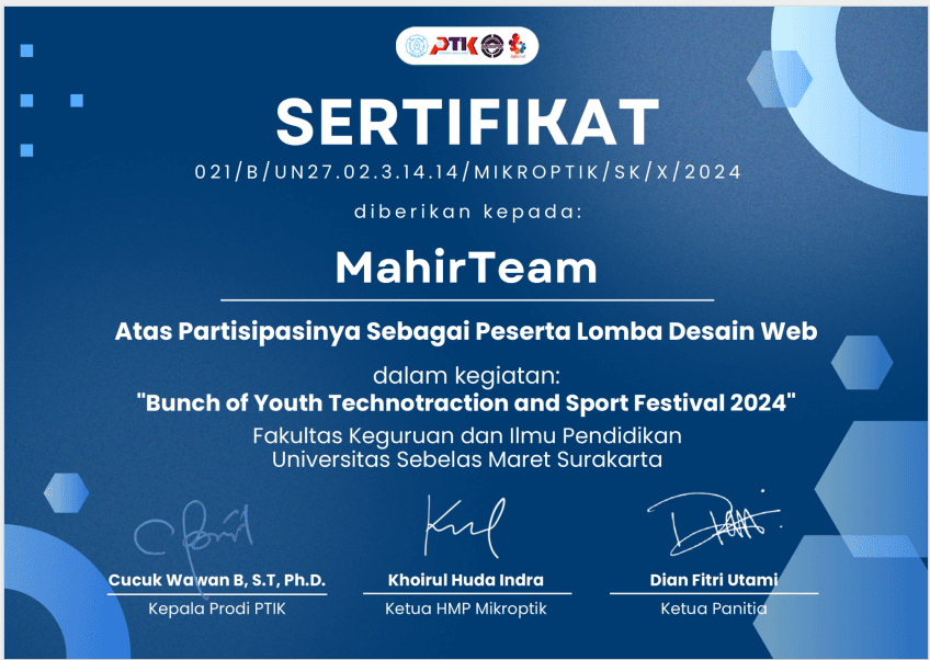 Peserta Lomba Desain Web - Technotraction UNS